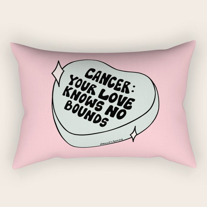 Cancer Conversation Heart Rectangular Pillow Gallery Image 2