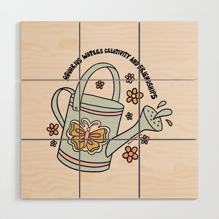 Aquarius Watering Can Wood Wall Art Gallery Image 1