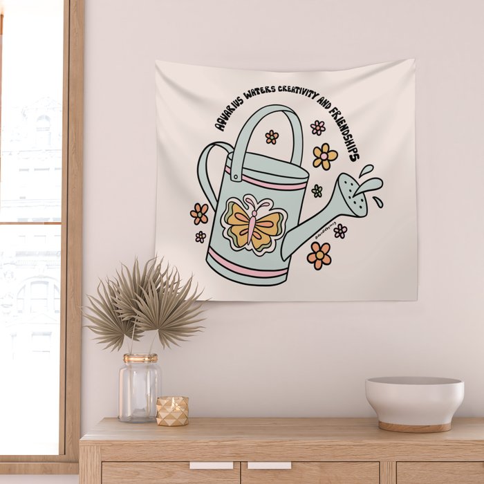 Aquarius Watering Can Wall Tapestry Gallery Image 2