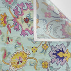 Turkish Oushak Blue Floral Rug Pattern Wall Tapestry Gallery Image 3