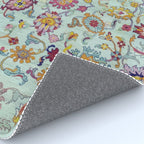 Turkish Oushak Blue Floral Rug Pattern Rug Gallery Image 4