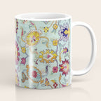 Turkish Oushak Blue Floral Rug Pattern Coffee Mug Gallery Image 1