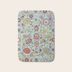 Turkish Oushak Blue Floral Rug Pattern Bath Mat Gallery Image 1