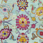 Turkish Oushak Blue Floral Rug Pattern Coffee Mug Gallery Image 2