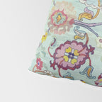 Turkish Oushak Blue Floral Rug Pattern Pillow Sham Gallery Image 4