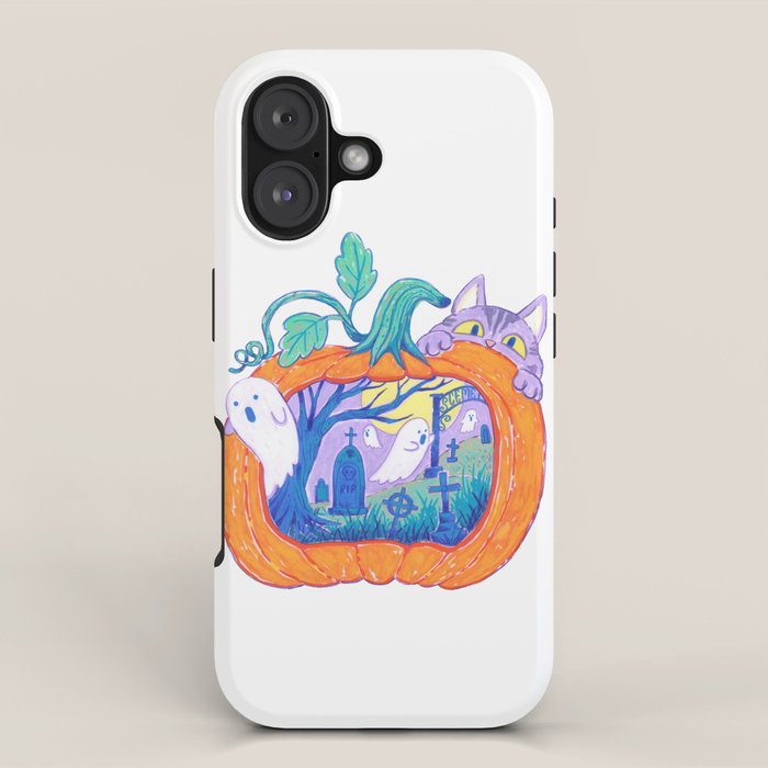 Halloween Pumpkin Graveyard iPhone Case Gallery Image 1