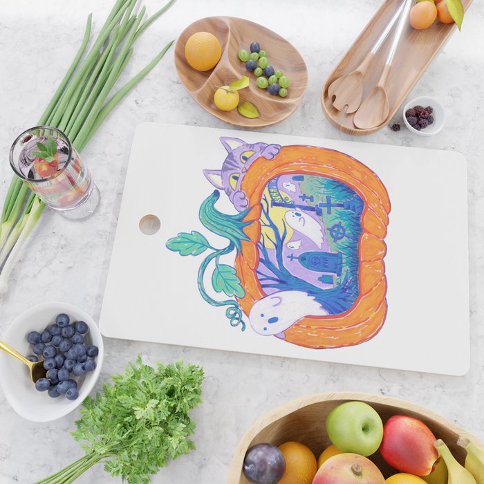 Halloween Pumpkin Graveyard Cutting Board Gallery Image 2