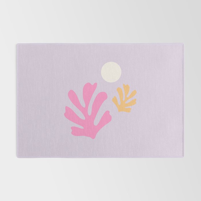 Lavender Abstract Leaves Modern Minimalistic Vintage Cut Outs Rug Gallery Image 2