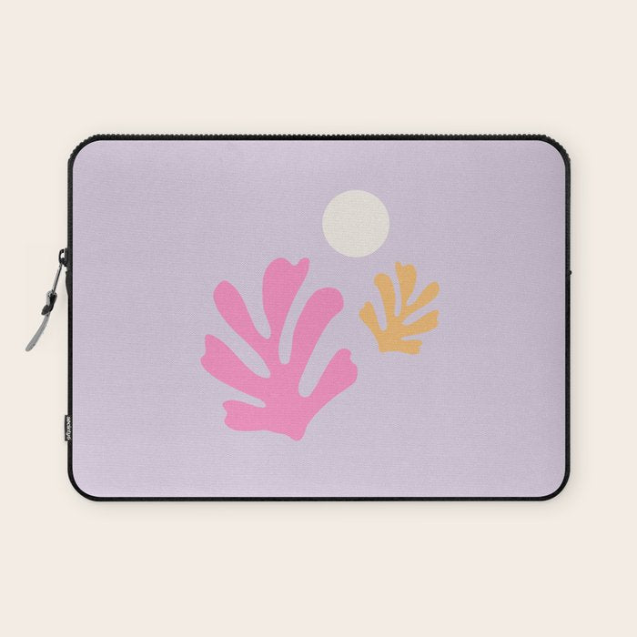 Lavender Abstract Leaves Modern Minimalistic Vintage Cut Outs Laptop Sleeve Gallery Image 1