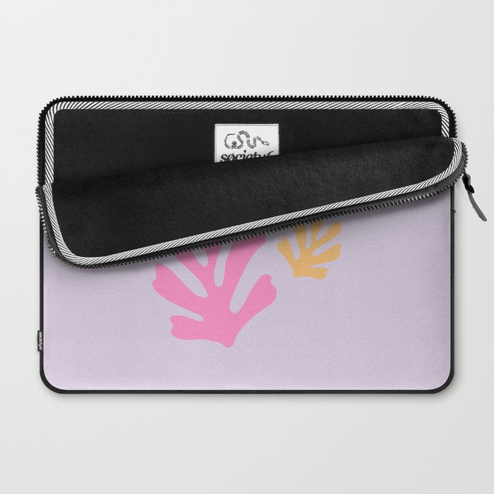 Lavender Abstract Leaves Modern Minimalistic Vintage Cut Outs Laptop Sleeve Gallery Image 2