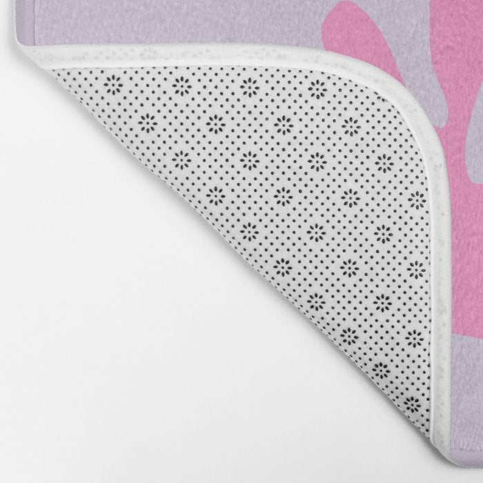 Lavender Abstract Leaves Modern Minimalistic Vintage Cut Outs Bath Mat Gallery Image 2