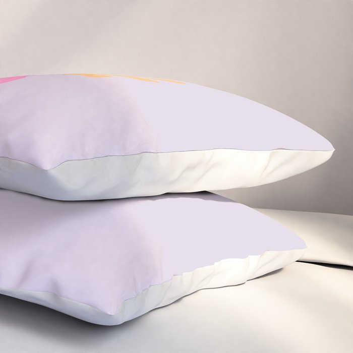 Lavender Abstract Leaves Modern Minimalistic Vintage Cut Outs Pillow Sham Gallery Image 3
