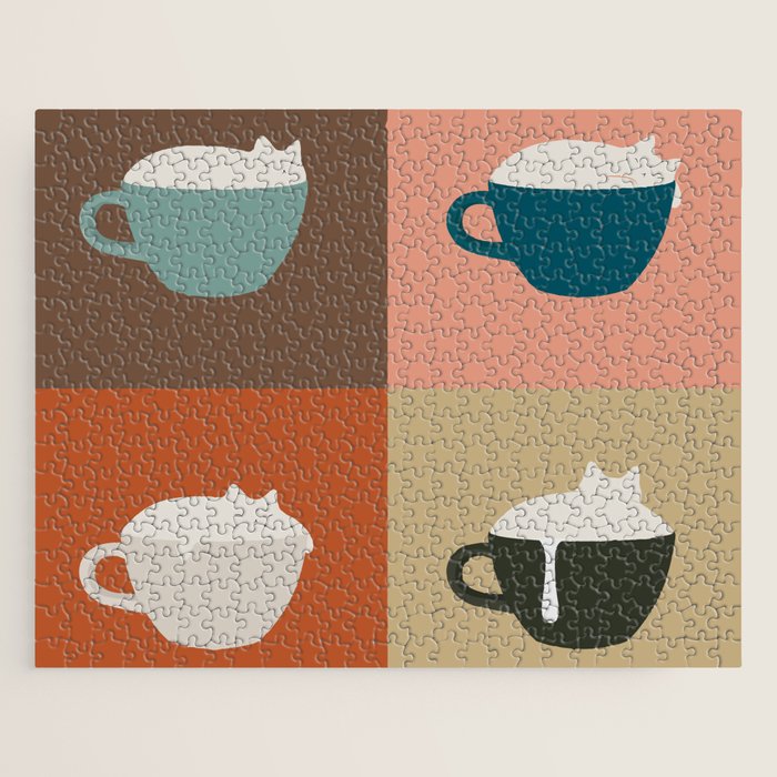 Catpuccino 2x2 Jigsaw Puzzle Gallery Image 1