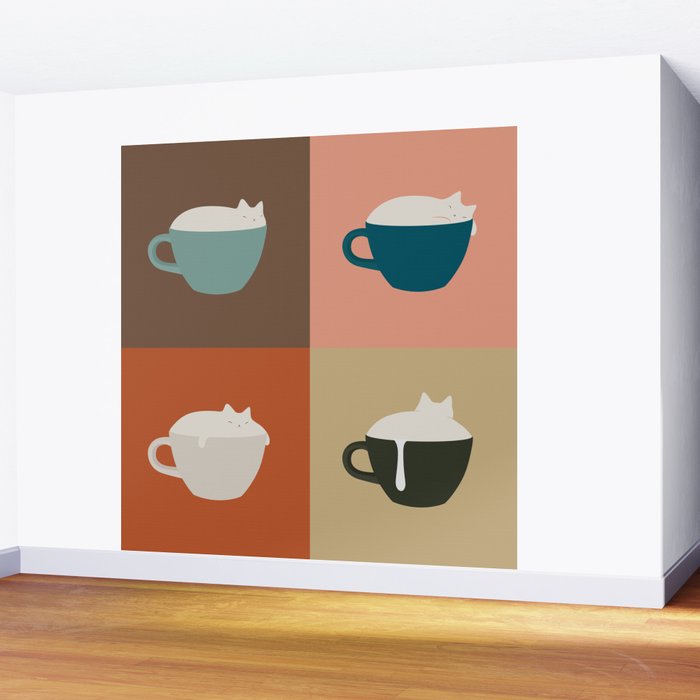 Catpuccino 2x2 Wall Mural Gallery Image 2