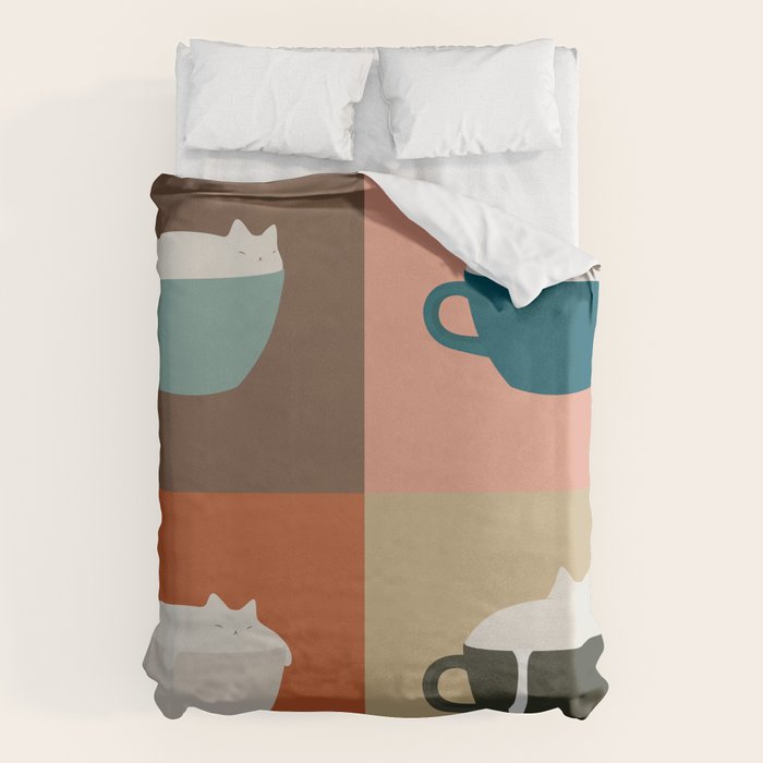 Catpuccino 2x2 Duvet Cover Gallery Image 1