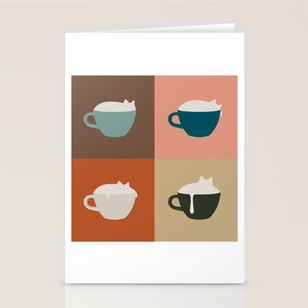 Catpuccino 2x2 Stationery Card Gallery Image 1