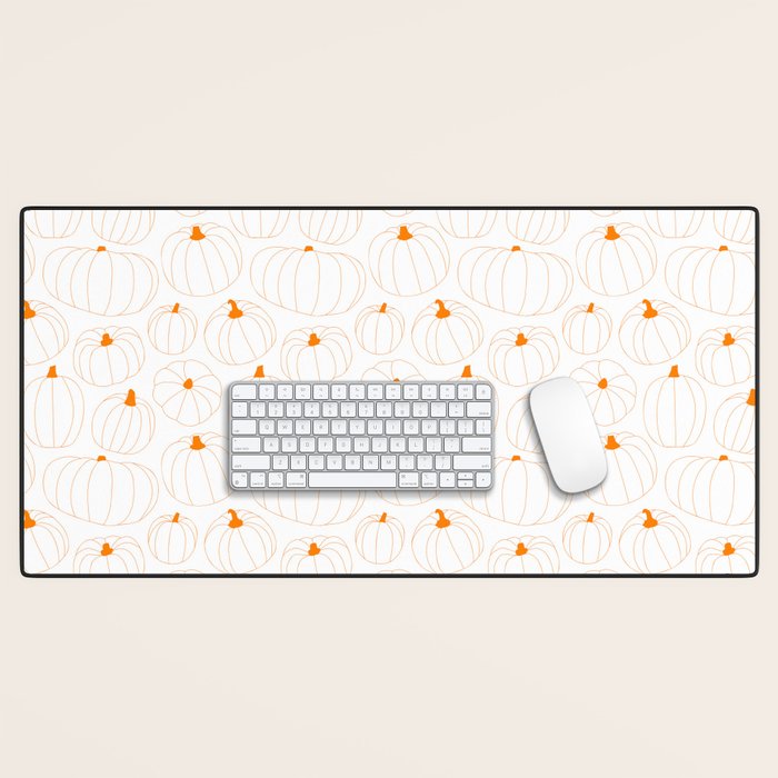 Autumn pumpkin vegetable pattern Desk Mat Gallery Image 1