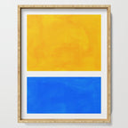 Primary Yellow Cerulean Blue Mid Century Modern Abstract Minimalist Rothko Color Field Squares Serving Tray Gallery Image 1
