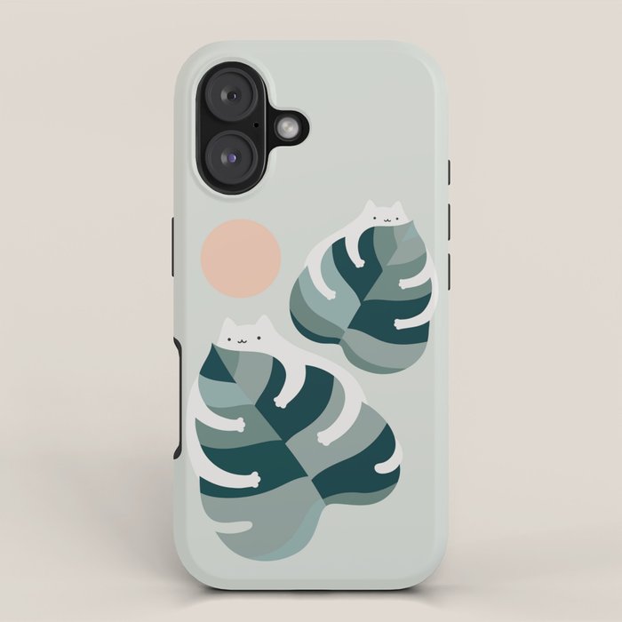 Cat and Plant 38 iPhone Case Gallery Image 1