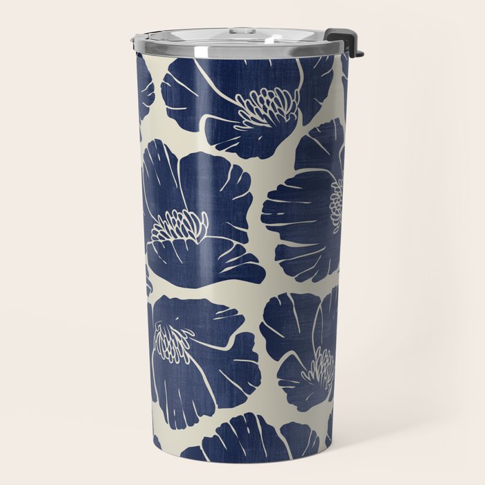 Poppies Indigo Travel Mug Gallery Image 2