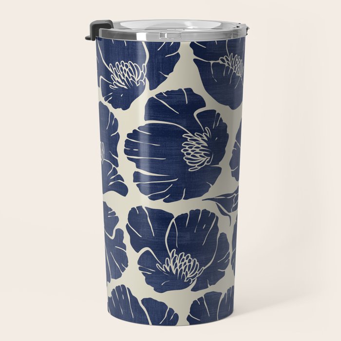 Poppies Indigo Travel Mug Gallery Image 3