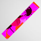 Pink And Red Poppies On A Orange Background - Summer Juicy Color Palette Retro Mood #decor #society6 Table Runner Gallery Image 3