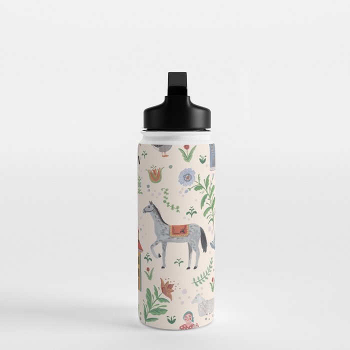 Swedish Folk Art Water Bottle Gallery Image 3