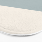 Minimalist Solid Color Block in Light Blue-Gray and Cream  Bath Mat Gallery Image 3