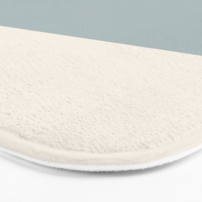 Minimalist Solid Color Block in Light Blue-Gray and Cream  Bath Mat Gallery Image 3