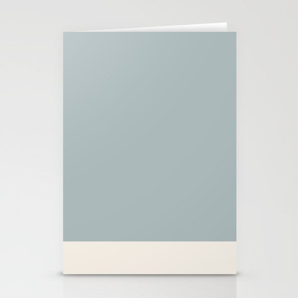 Minimalist Solid Color Block in Light Blue-Gray and Cream  Stationery Card Gallery Image 2