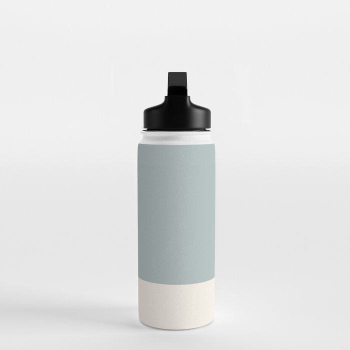 Minimalist Solid Color Block in Light Blue-Gray and Cream  Water Bottle Gallery Image 3