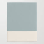 Minimalist Solid Color Block in Light Blue-Gray and Cream  Poster Gallery Image 4