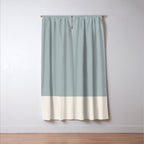 Minimalist Solid Color Block in Light Blue-Gray and Cream  Window Curtain Gallery Image 3