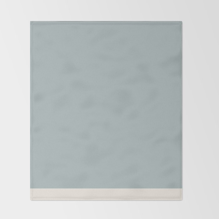 Minimalist Solid Color Block in Light Blue-Gray and Cream  Throw Blanket Gallery Image 2