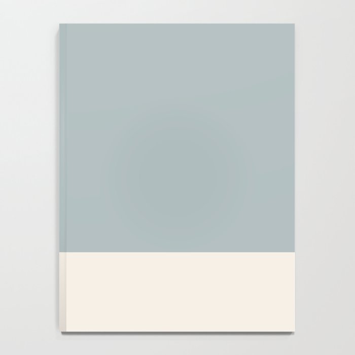 Minimalist Solid Color Block in Light Blue-Gray and Cream  Notebook Gallery Image 4