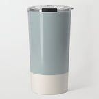 Minimalist Solid Color Block in Light Blue-Gray and Cream  Travel Mug Gallery Image 1