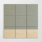 Minimalist Solid Color Block in Light Blue-Gray and Cream  Wood Wall Art Gallery Image 1