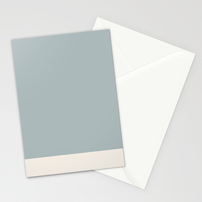 Minimalist Solid Color Block in Light Blue-Gray and Cream  Stationery Card Gallery Image 2