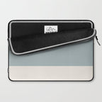 Minimalist Solid Color Block in Light Blue-Gray and Cream  Laptop Sleeve Gallery Image 2