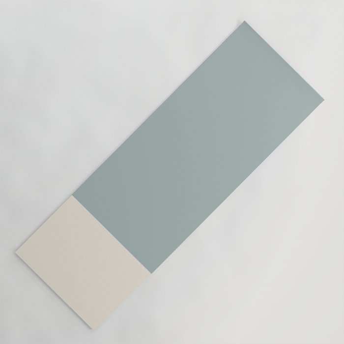 Minimalist Solid Color Block in Light Blue-Gray and Cream  Yoga Mat Gallery Image 1