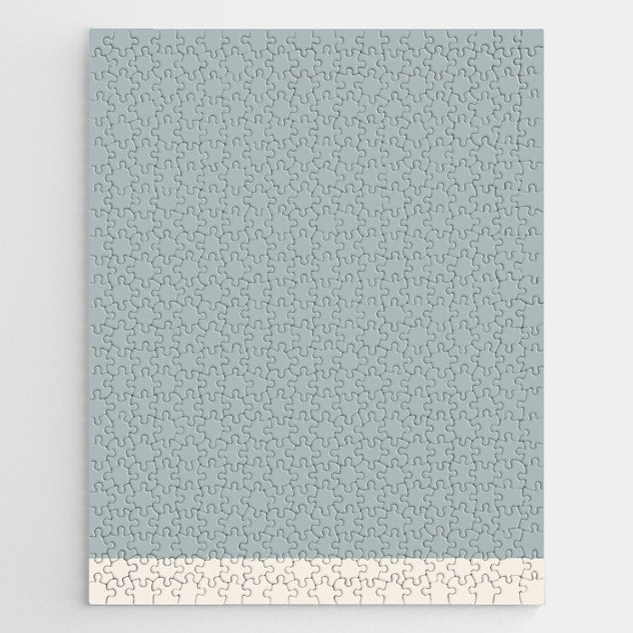Minimalist Solid Color Block in Light Blue-Gray and Cream  Jigsaw Puzzle Gallery Image 1
