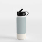 Minimalist Solid Color Block in Light Blue-Gray and Cream  Water Bottle Gallery Image 1