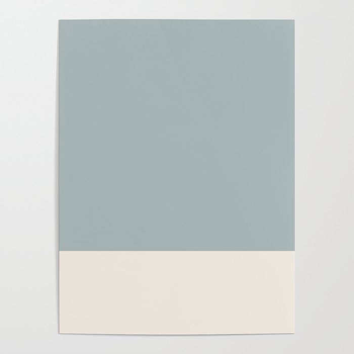 Minimalist Solid Color Block in Light Blue-Gray and Cream  Poster Gallery Image 1