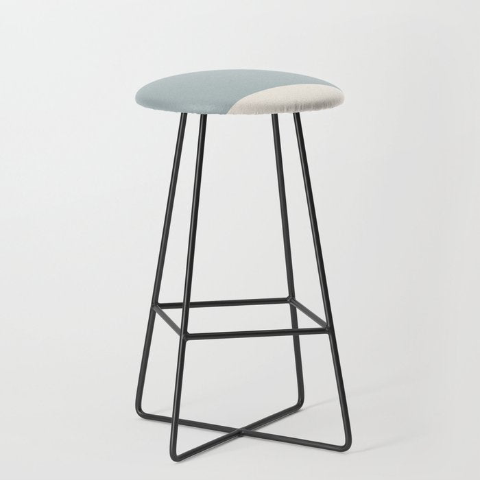 Minimalist Solid Color Block in Light Blue-Gray and Cream  Stool Gallery Image 1