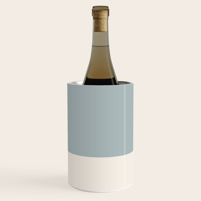 Minimalist Solid Color Block in Light Blue-Gray and Cream  Wine Chiller Gallery Image 1