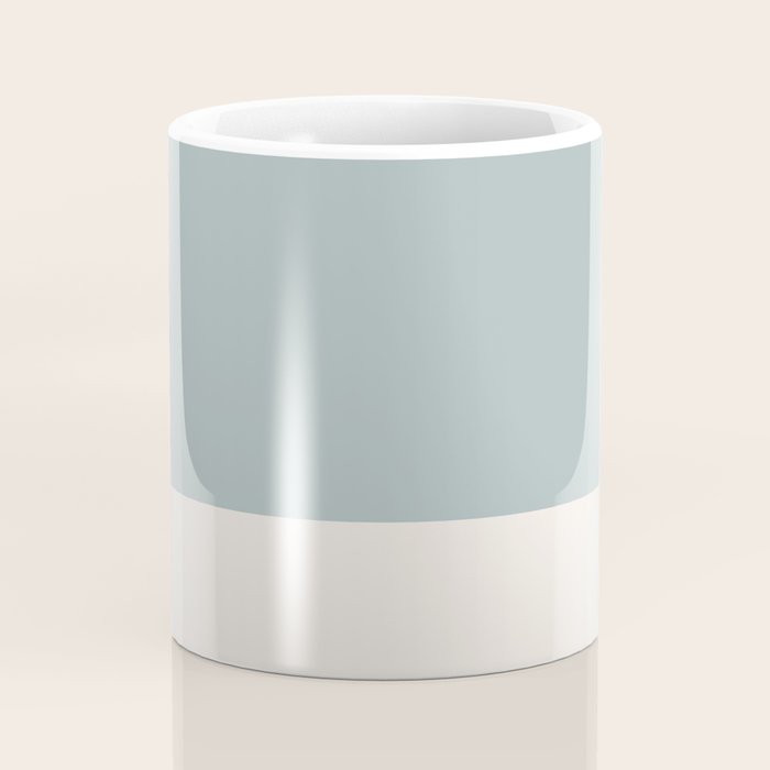 Minimalist Solid Color Block in Light Blue-Gray and Cream  Coffee Mug Gallery Image 4