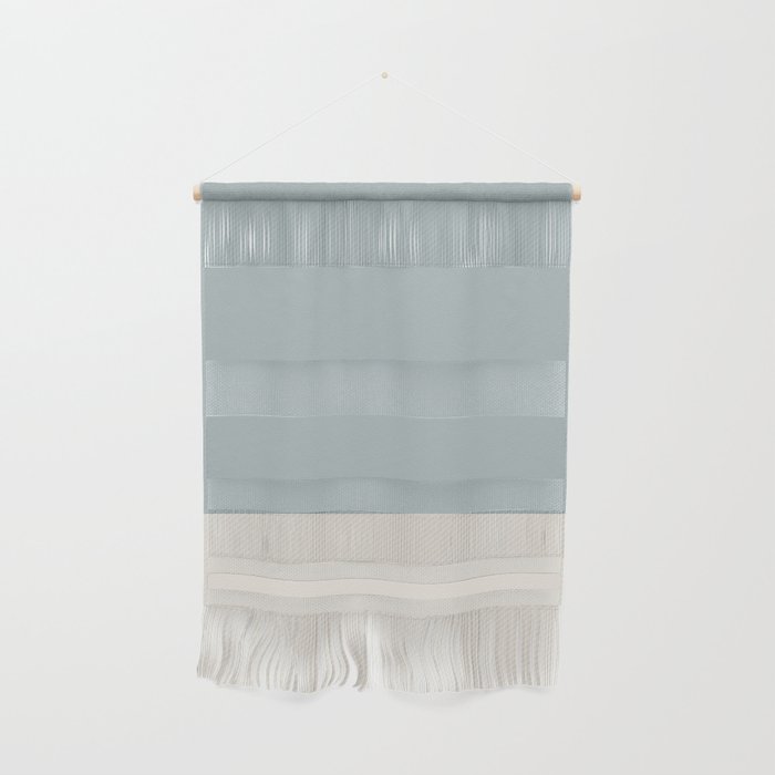 Minimalist Solid Color Block in Light Blue-Gray and Cream  Wall Hanging Gallery Image 1