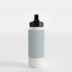 Minimalist Solid Color Block in Light Blue-Gray and Cream  Water Bottle Gallery Image 2