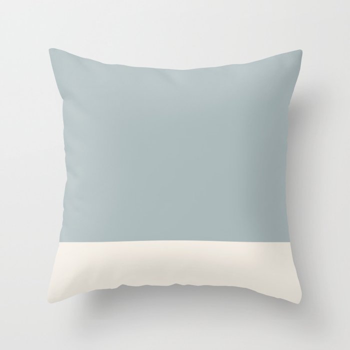 Minimalist Solid Color Block in Light Blue-Gray and Cream  Throw Pillow Gallery Image 1
