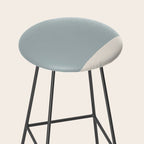 Minimalist Solid Color Block in Light Blue-Gray and Cream  Stool Gallery Image 2